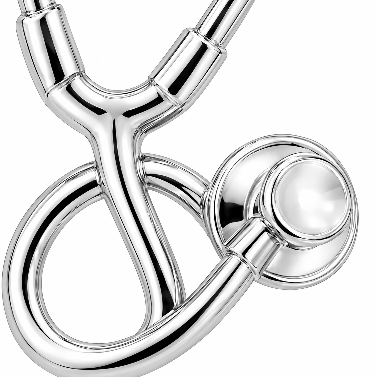 Stethoscope Silver Mini — close-up detail; AI-generated design visualization