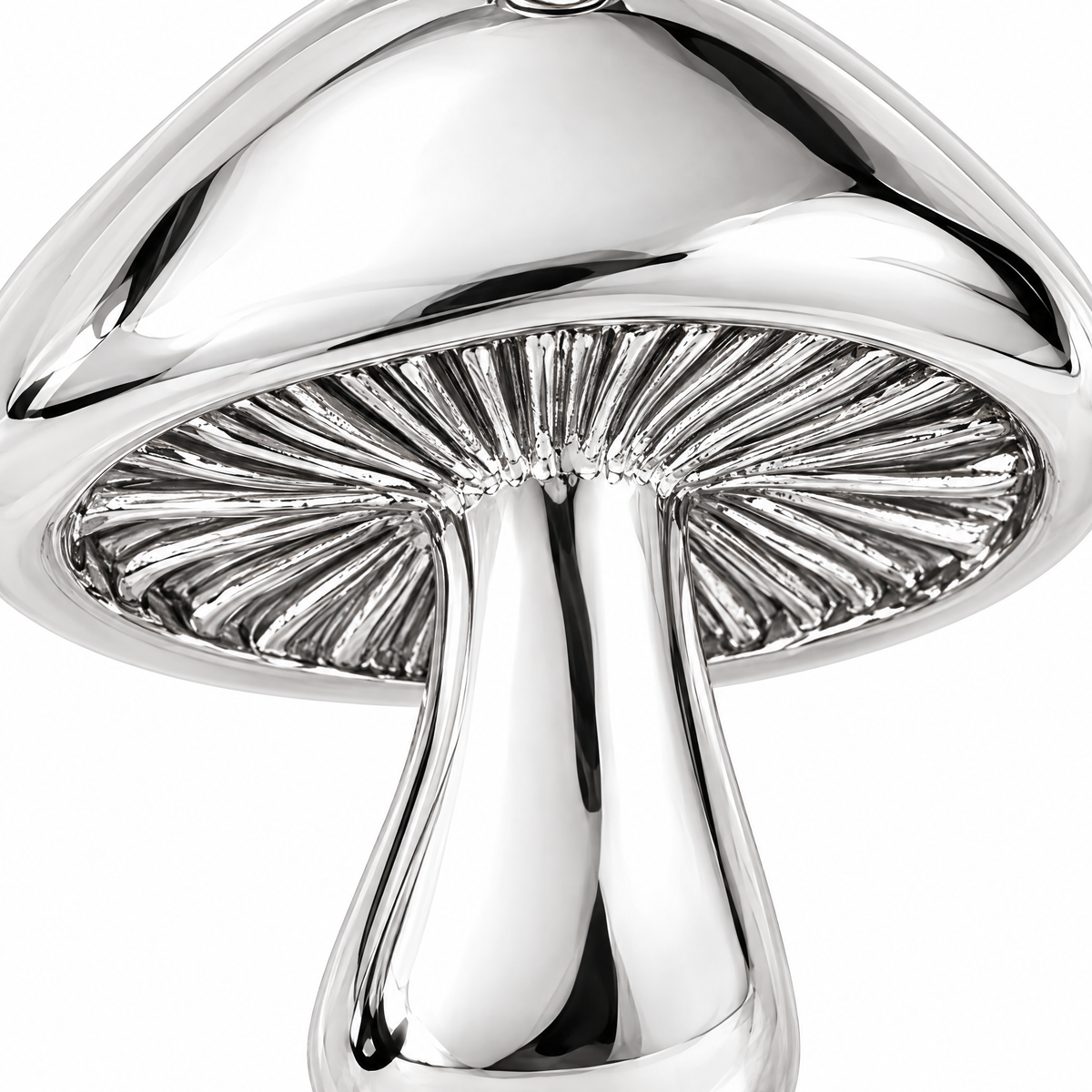 Mushroom Silver Mini — close-up detail; AI-generated design visualization