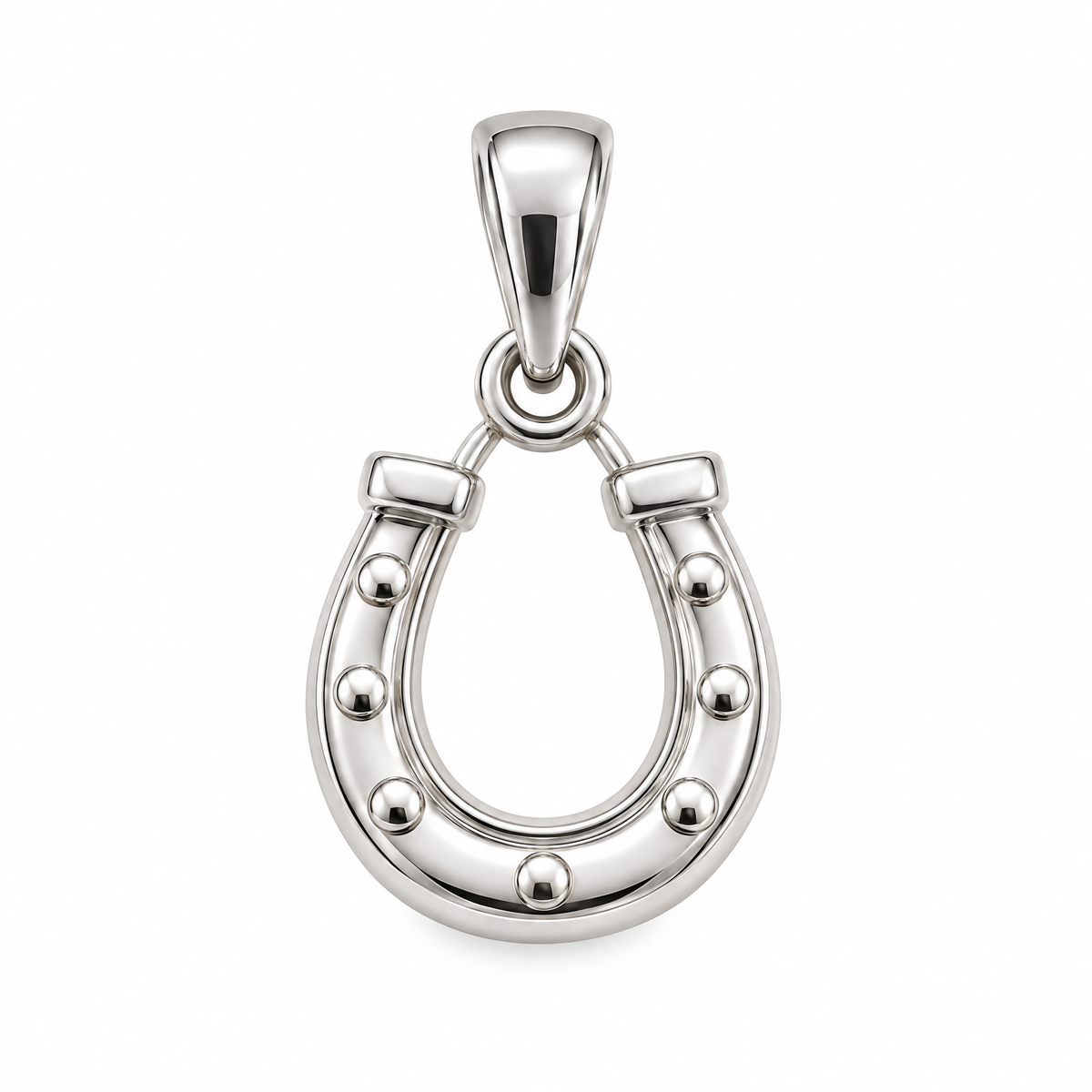 Horseshoe silver counterpart — full white-metal design reference; AI-generated rendering