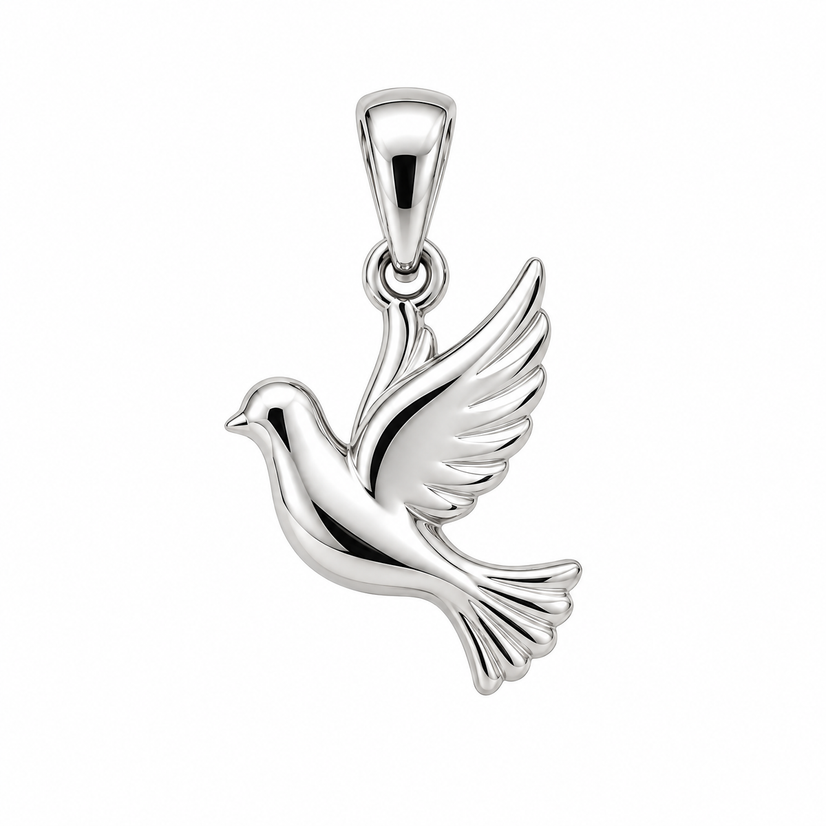 Dove silver counterpart — full white-metal design reference; AI-generated rendering