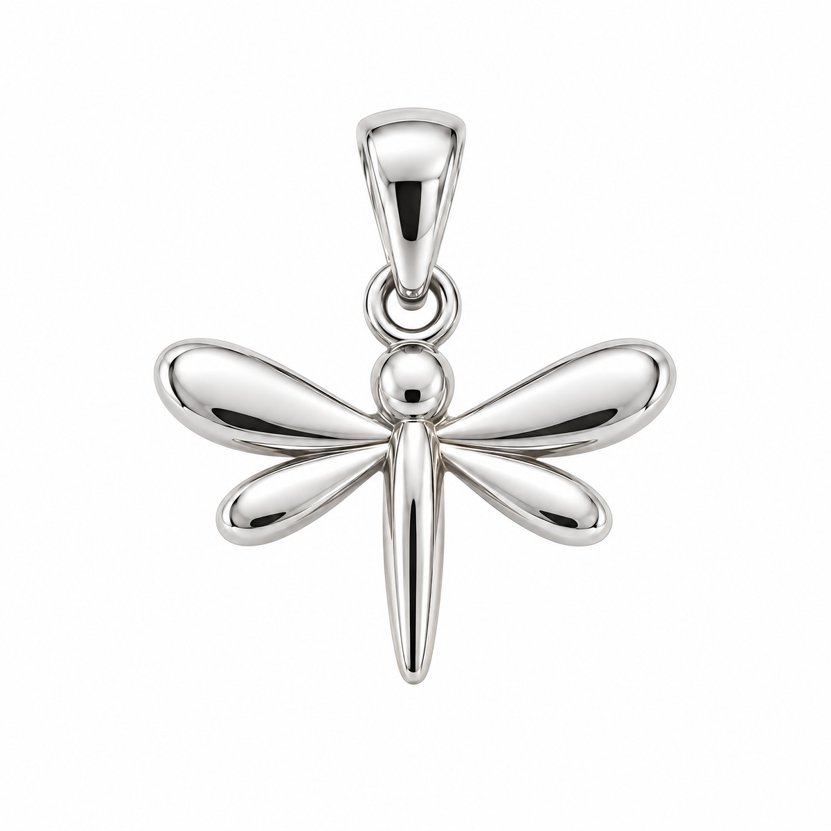Dragonfly silver counterpart — full white-metal design reference; AI-generated rendering