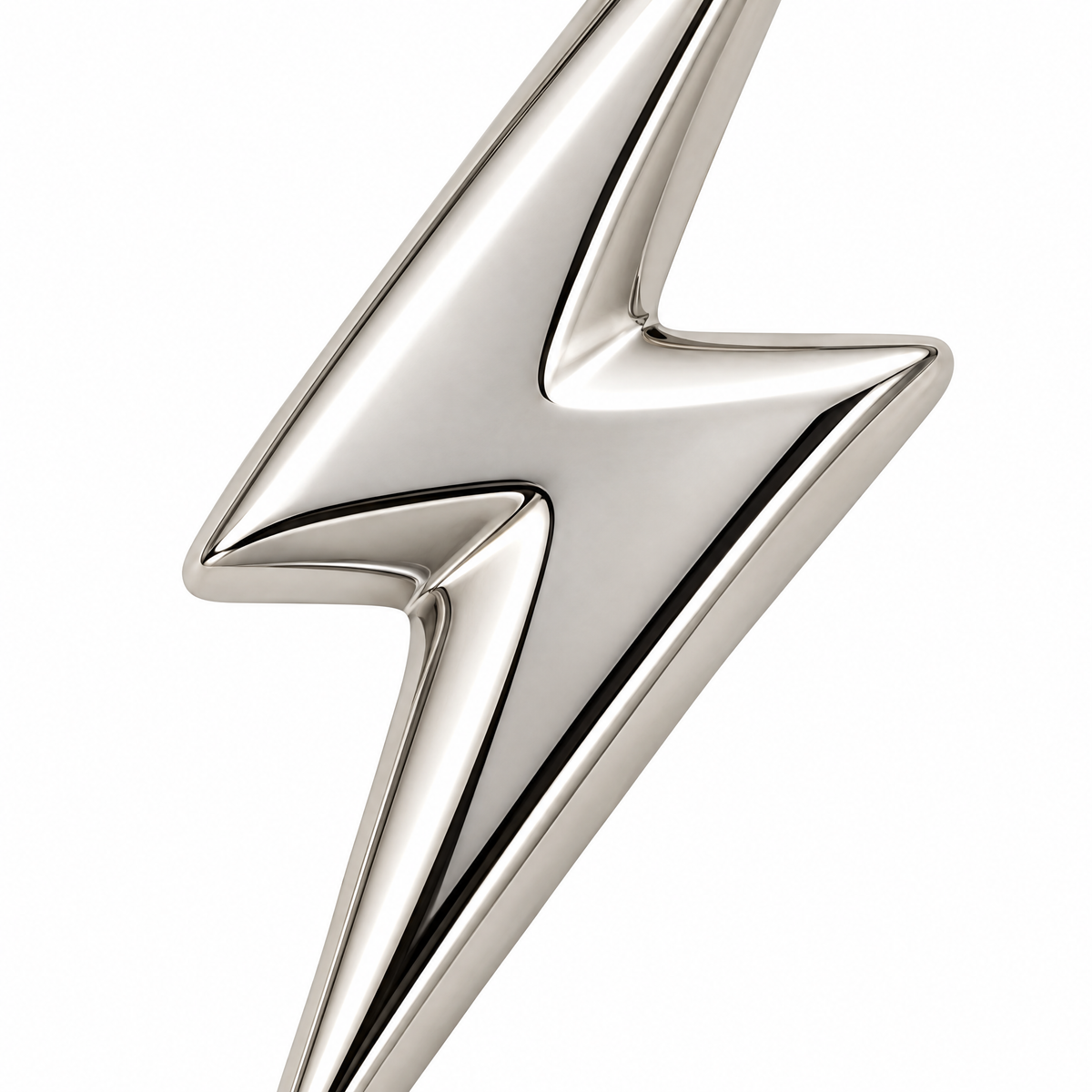 Lightning bolt Silver Mini — close-up detail; AI-generated design visualization