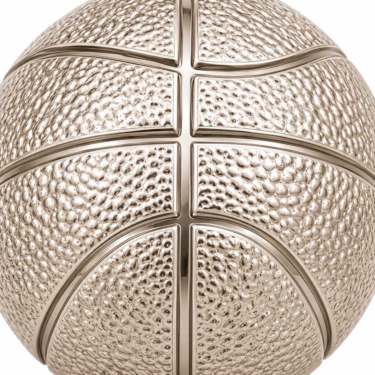 Basketball Silver Pendant — close-up detail; AI-generated design visualization
