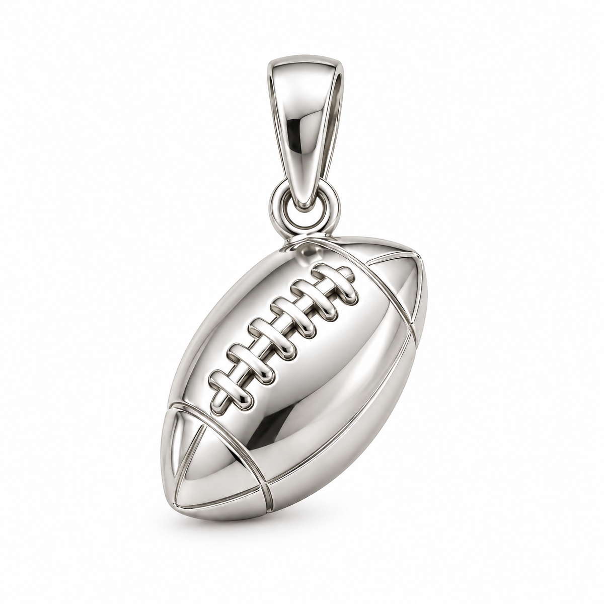 American football silver counterpart — full white-metal design reference; AI-generated rendering
