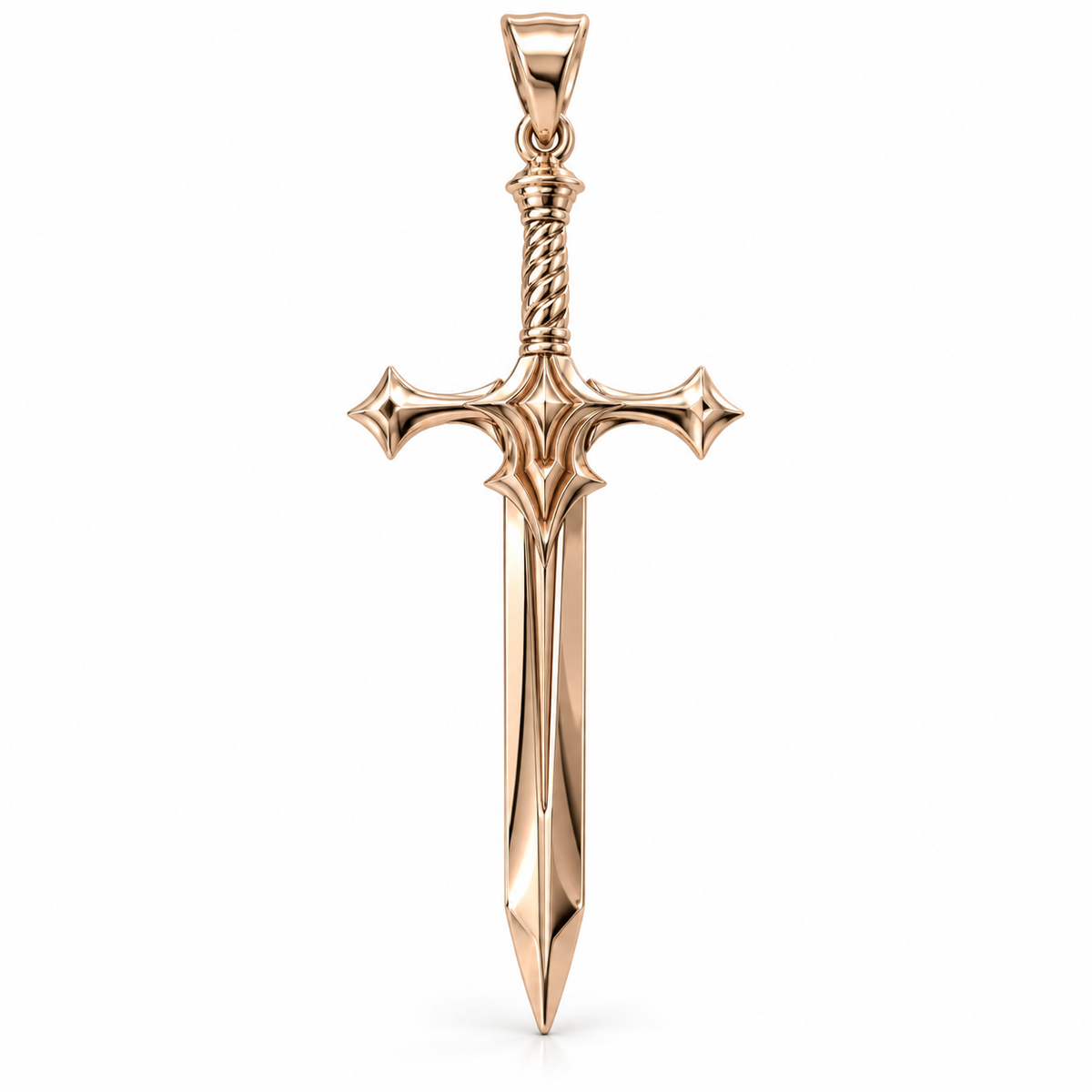 Highland claymore solid gold sword pendant