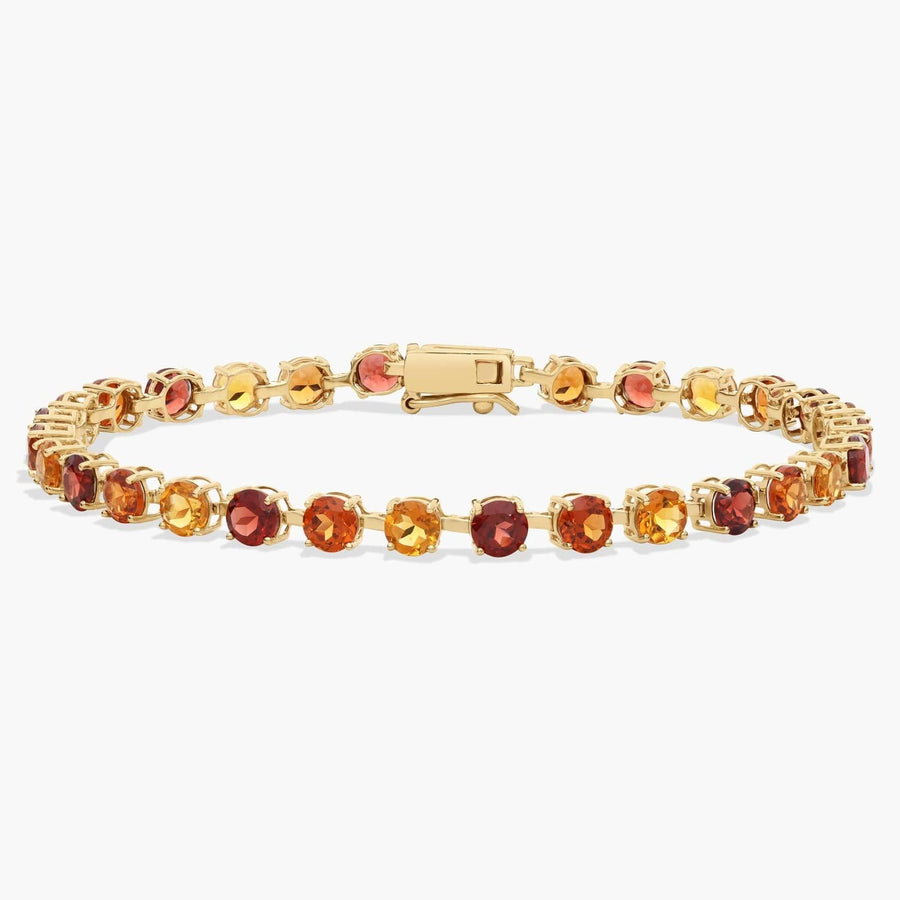 Sunset Multi Gemstone Station Bracelet in 14k Yellow Gold