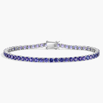 Tanzanite Birthstone Tennis Bracelet in 14K White Gold