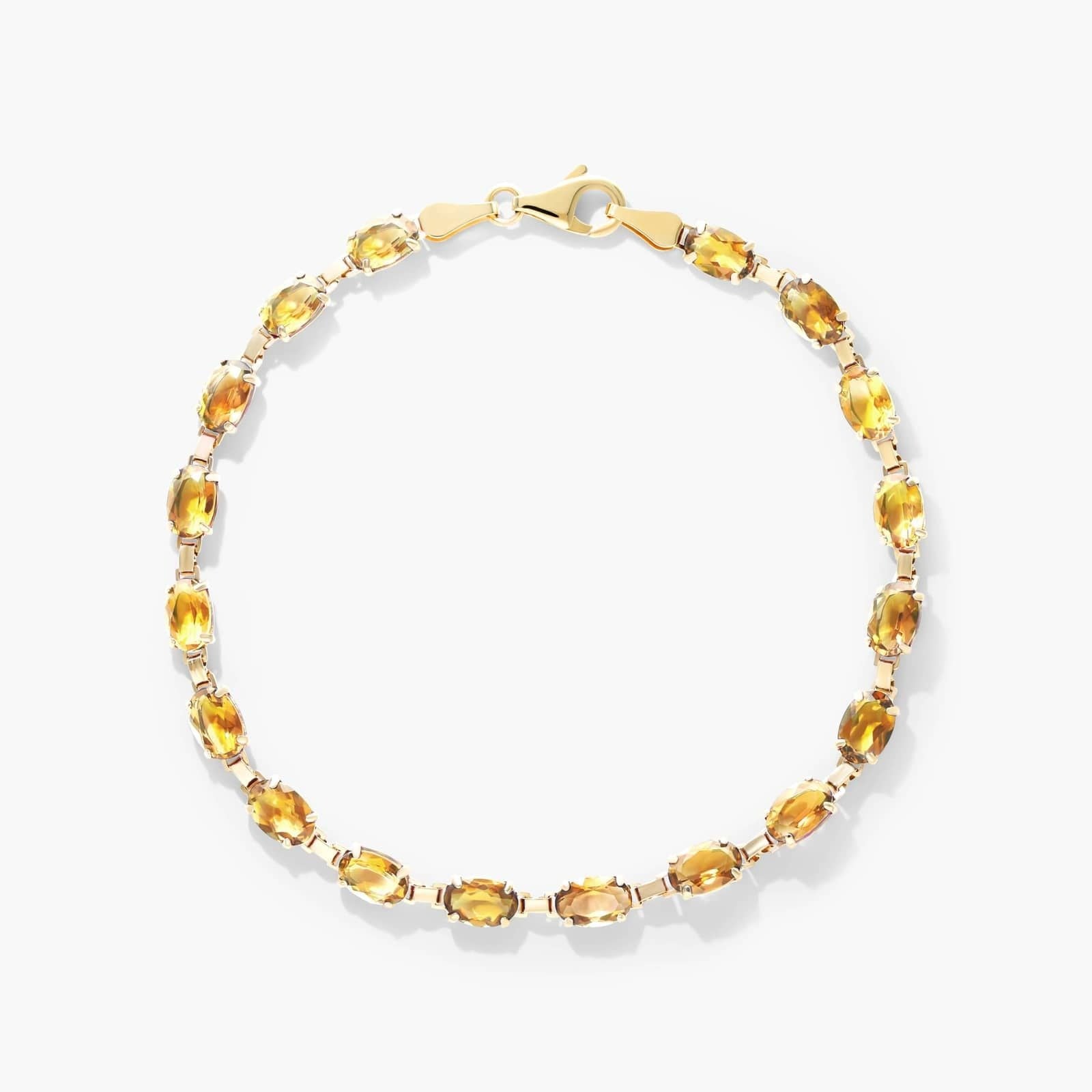 Citrine Line Bracelet In 14K Yellow Gold