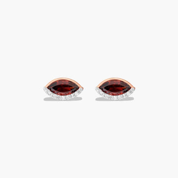 Radiant Reflections Marquise Cut Garnet Earrings In 14K Rose Gold