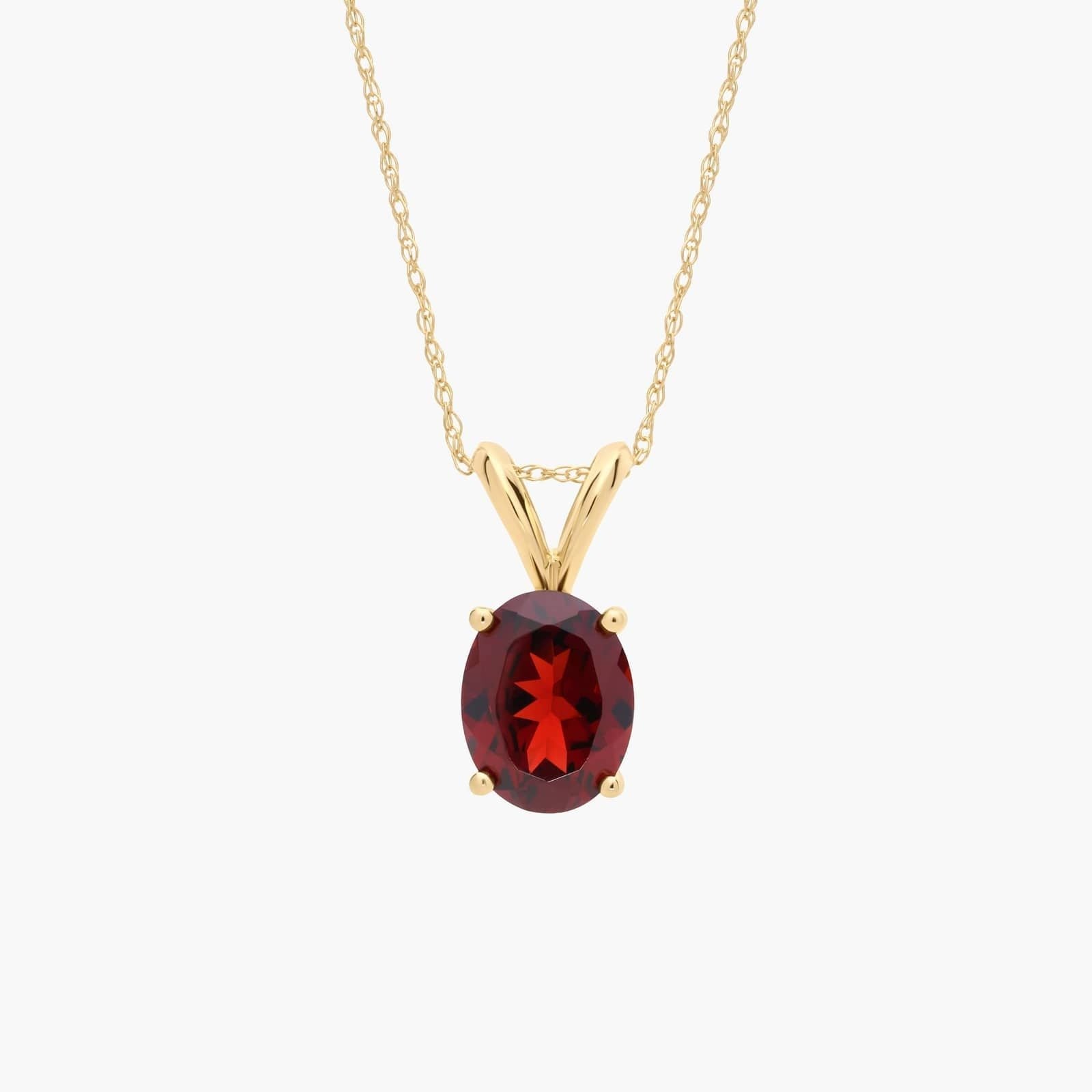 Oval Birthstone Garnet Pendant Necklace