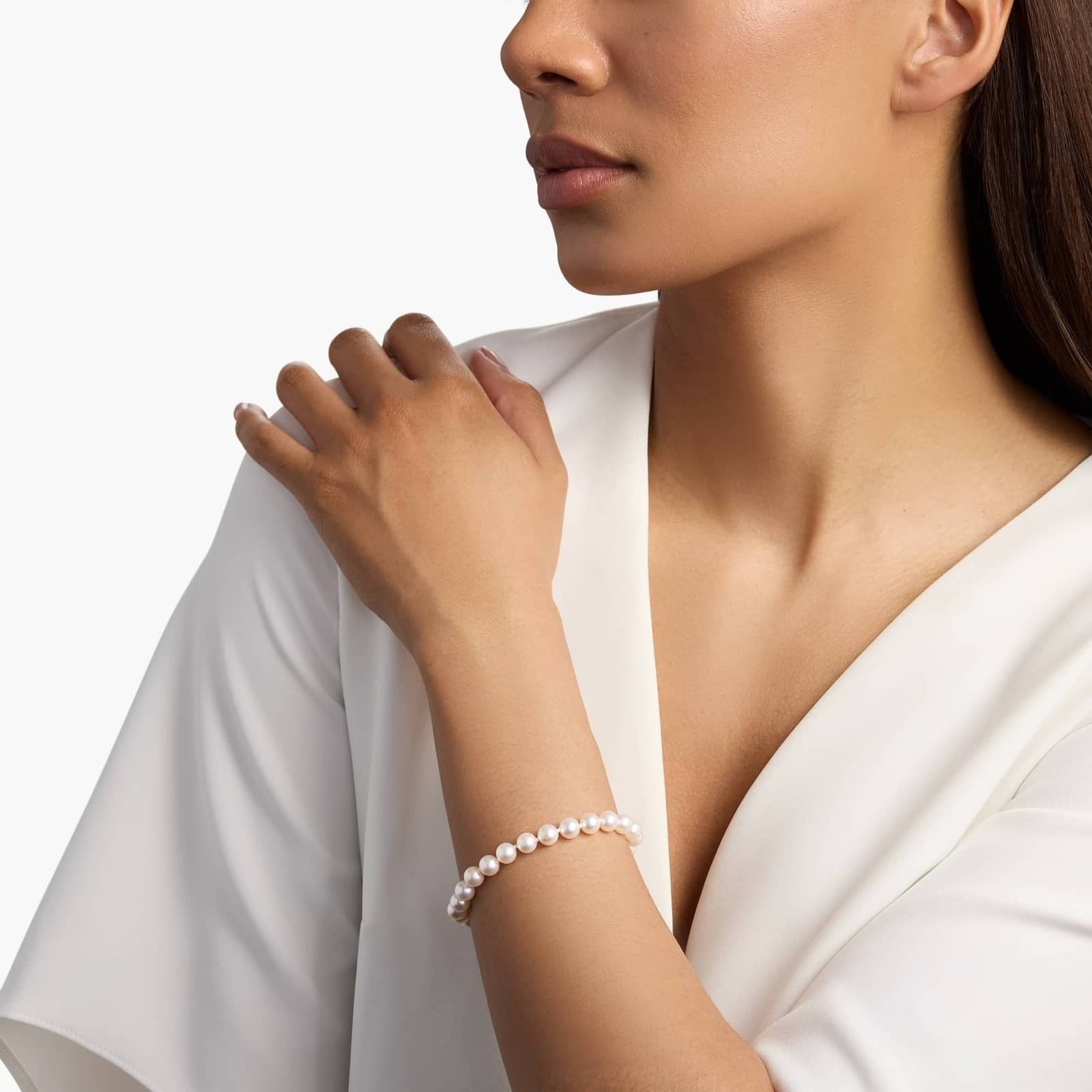 7.5" Classic Akoya Cultured Pearl Bracelet in 18k Yellow Gold (6.5-7.0mm)