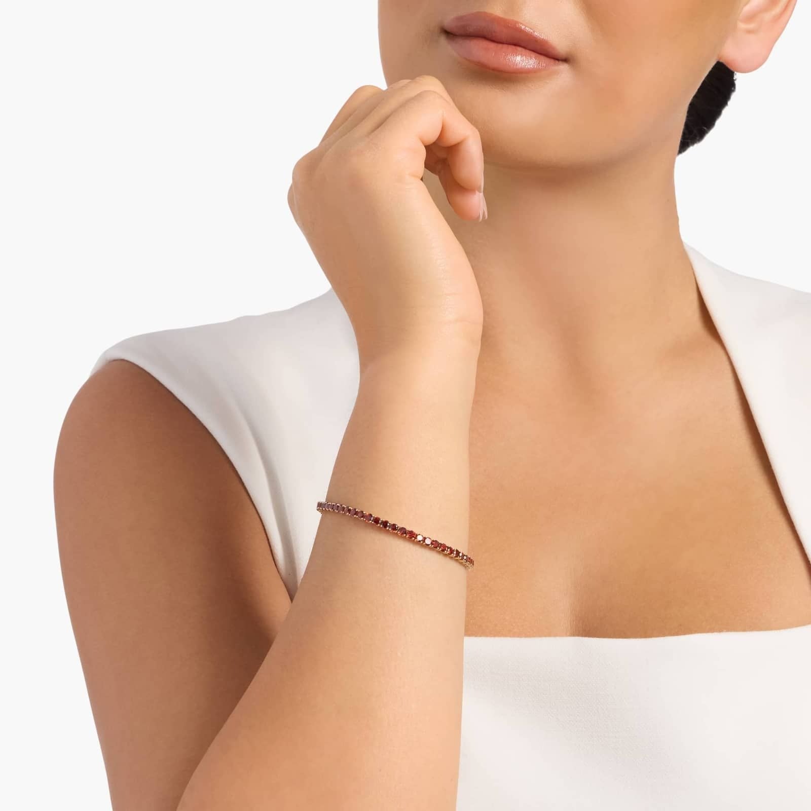 Garnet and Diamond Halo Pendant in 14k White Gold