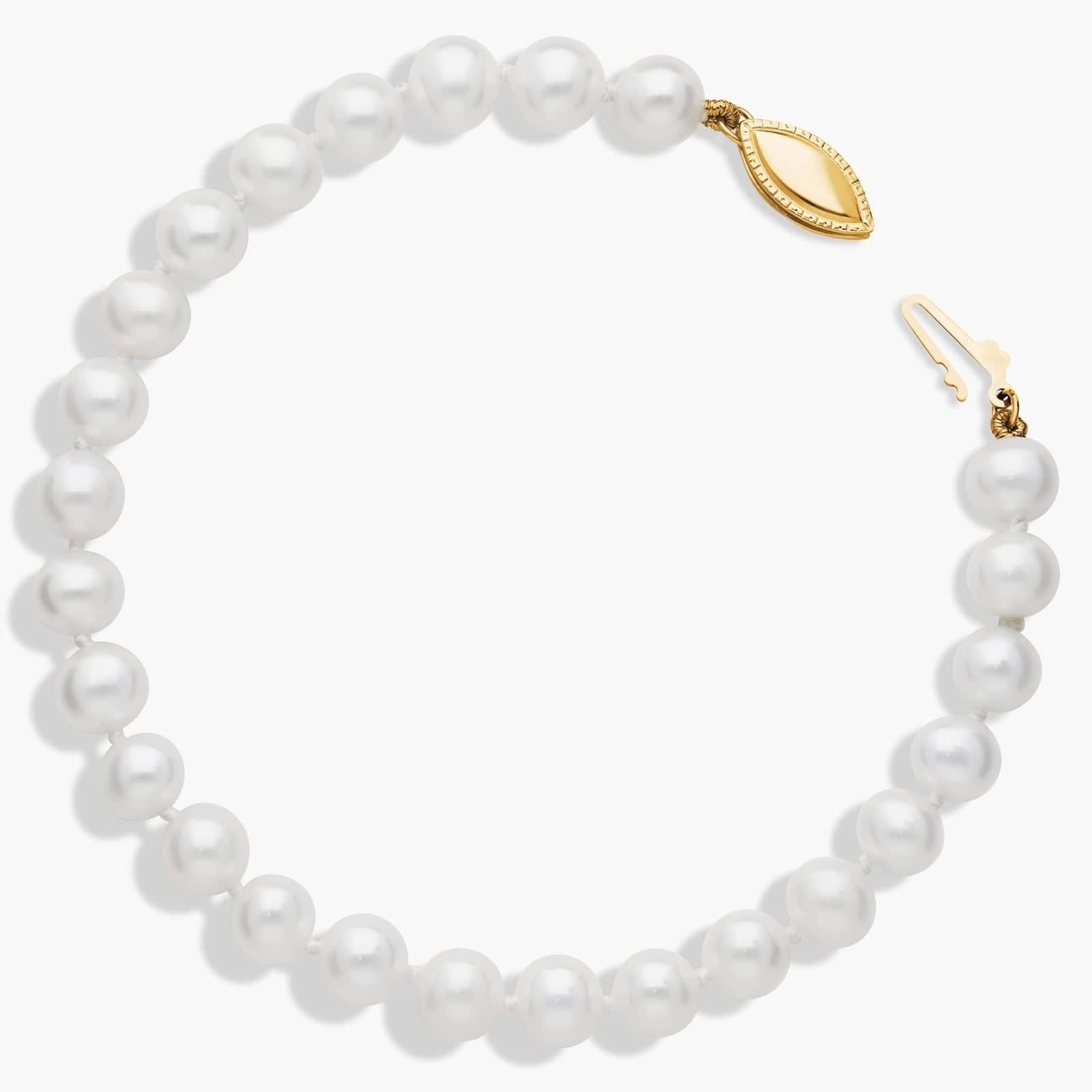 7" Freshwater Cultured Pearl Bracelet in 14k Yellow Gold (6-6.5mm)