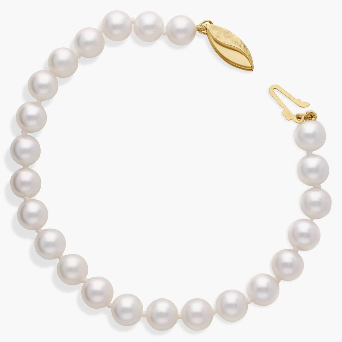 7.5" Classic Akoya Cultured Pearl Bracelet in 18k Yellow Gold (6.5-7.0mm)