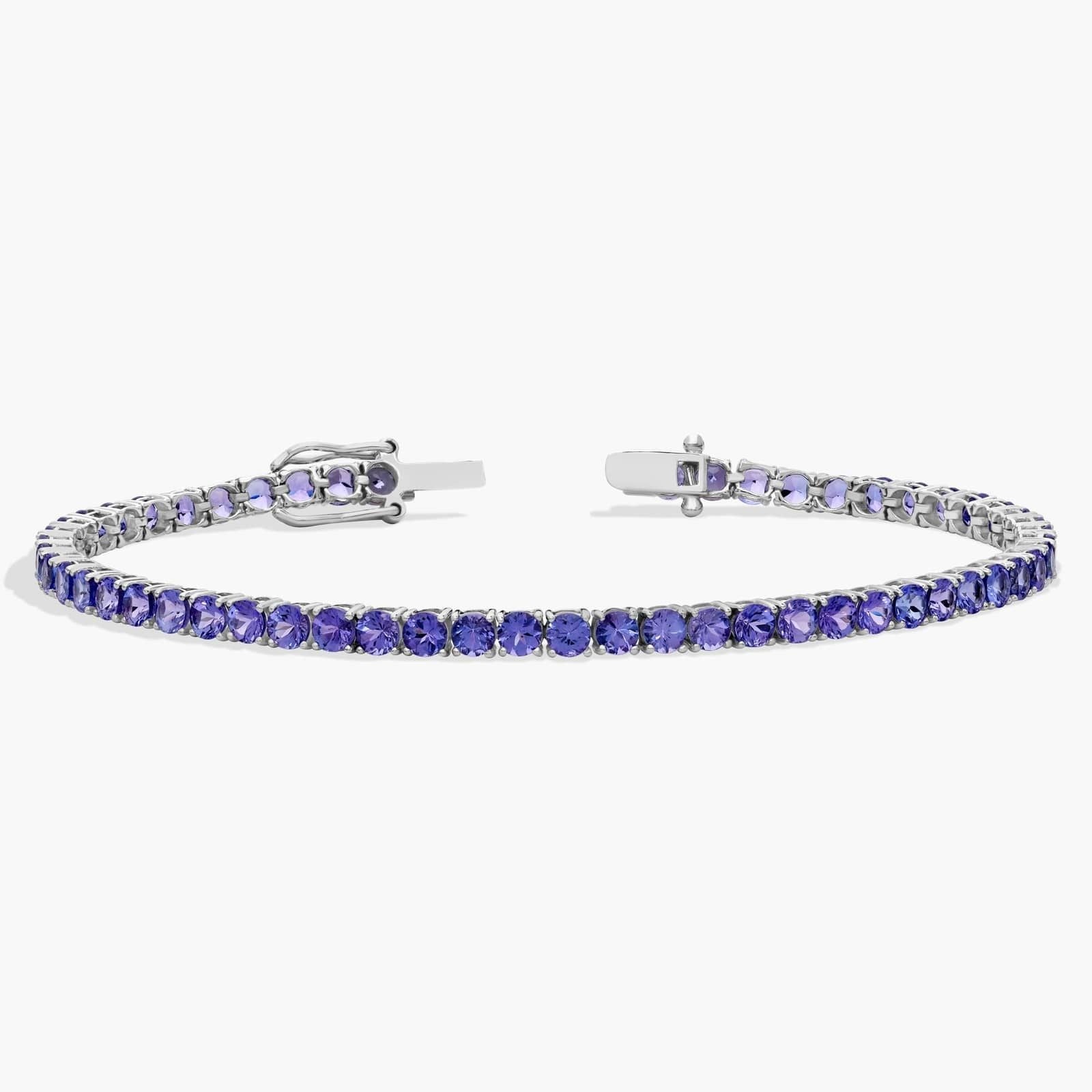 Tanzanite Birthstone Tennis Bracelet in 14K White Gold