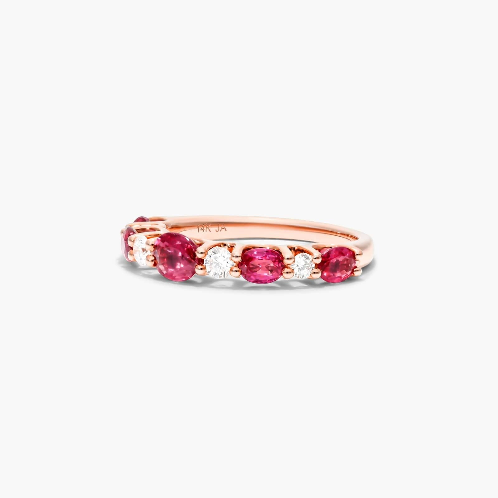 Oval Ruby And Diamond Ring In 14K Rose Gold