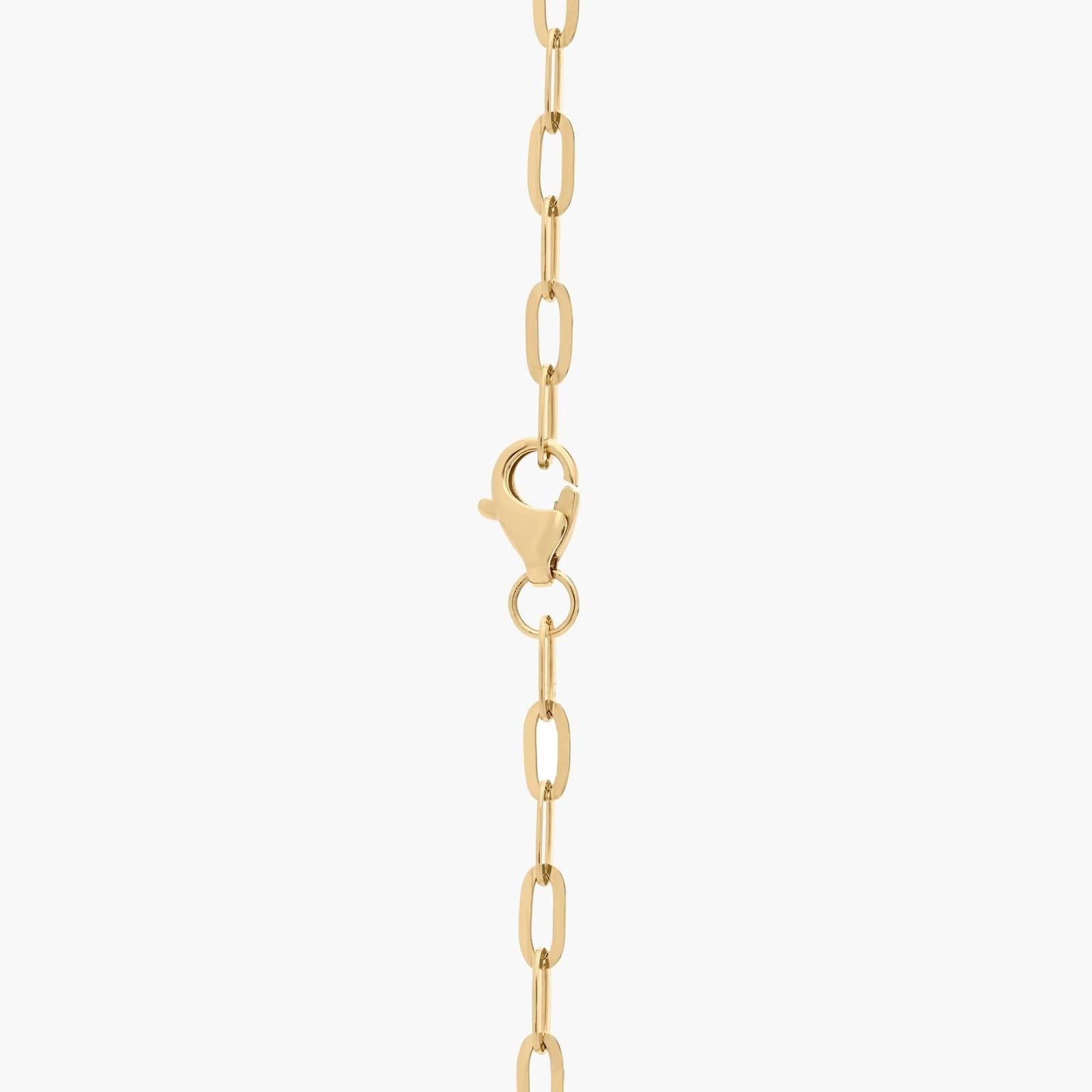 Diamond and Ruby Paperclip Bracelet in 14K Yellow Gold