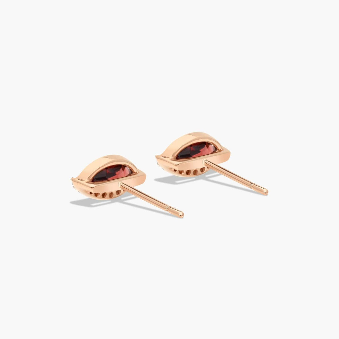 Radiant Reflections Marquise Cut Garnet Earrings In 14K Rose Gold