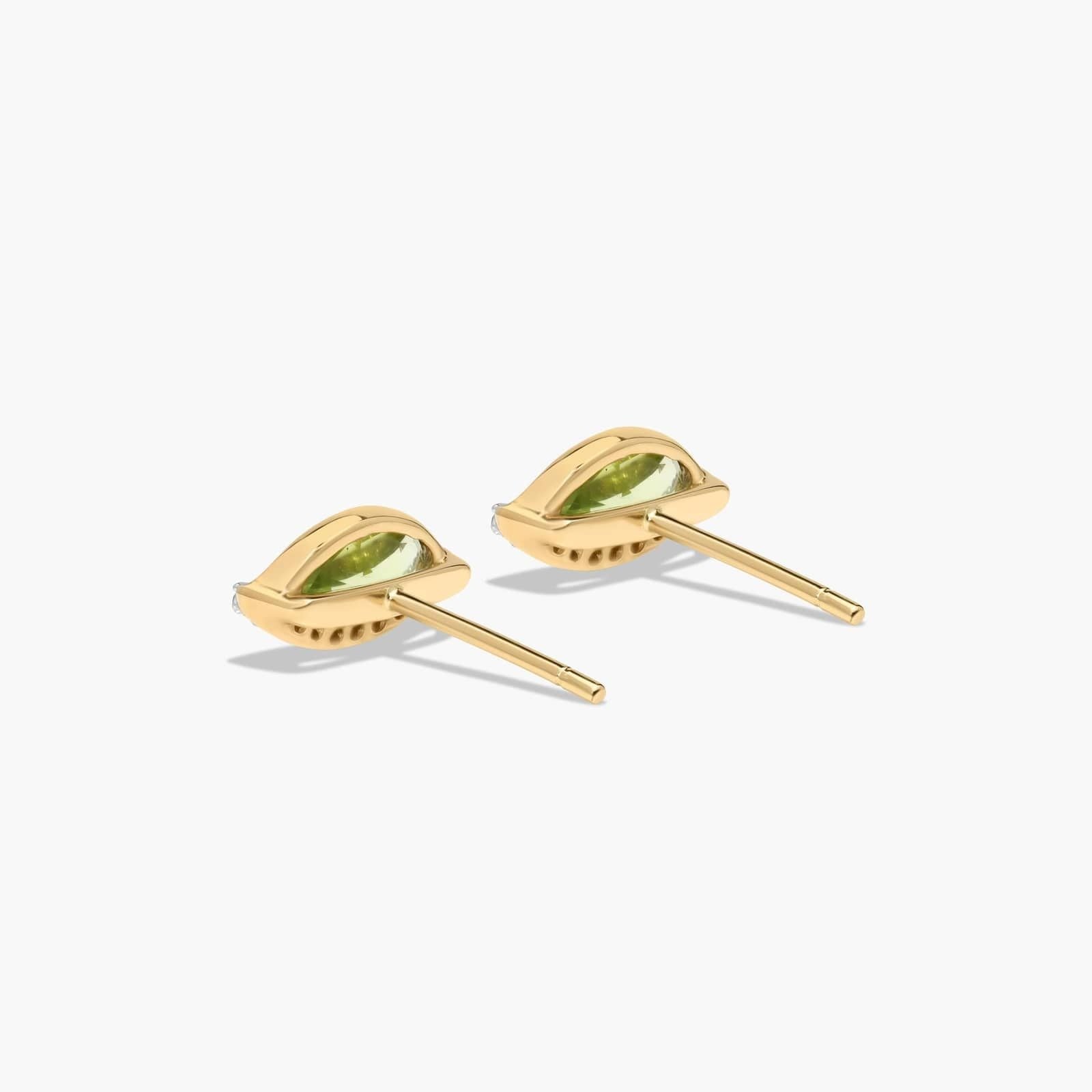 Radiant Reflections Marquise Cut Peridot Earrings In 14K Yellow Gold