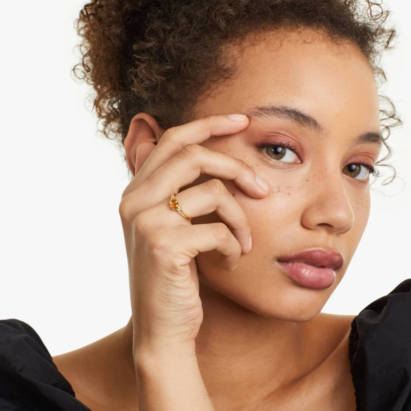 Oval Citrine And Diamond Accent Birthstone Ring In 14K Yellow Gold