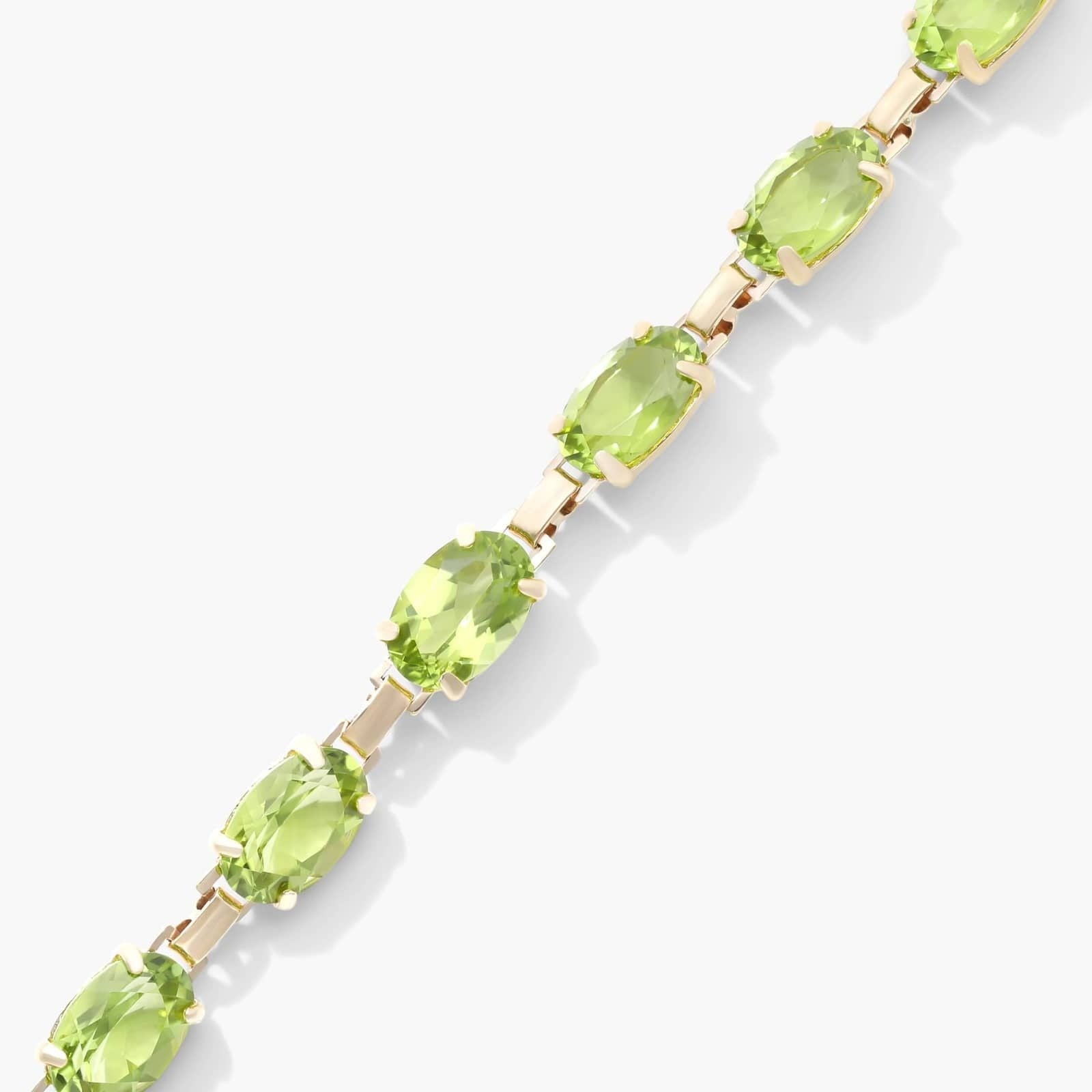 Peridot Line Bracelet In 14K Yellow Gold