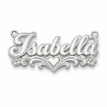 Example personalized 925 sterling silver name necklace in Isabella style, chain included
