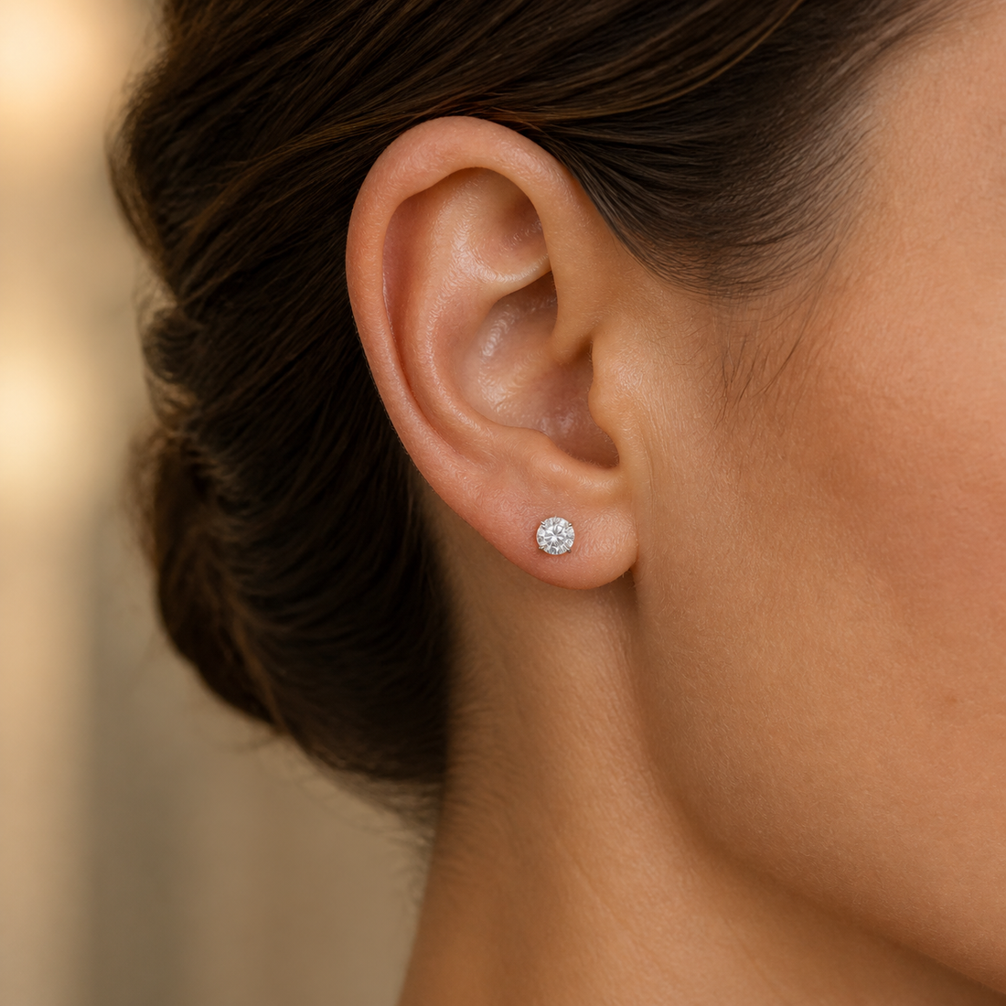 0.90 CTW lab-grown diamond stud earrings in 14K white gold
