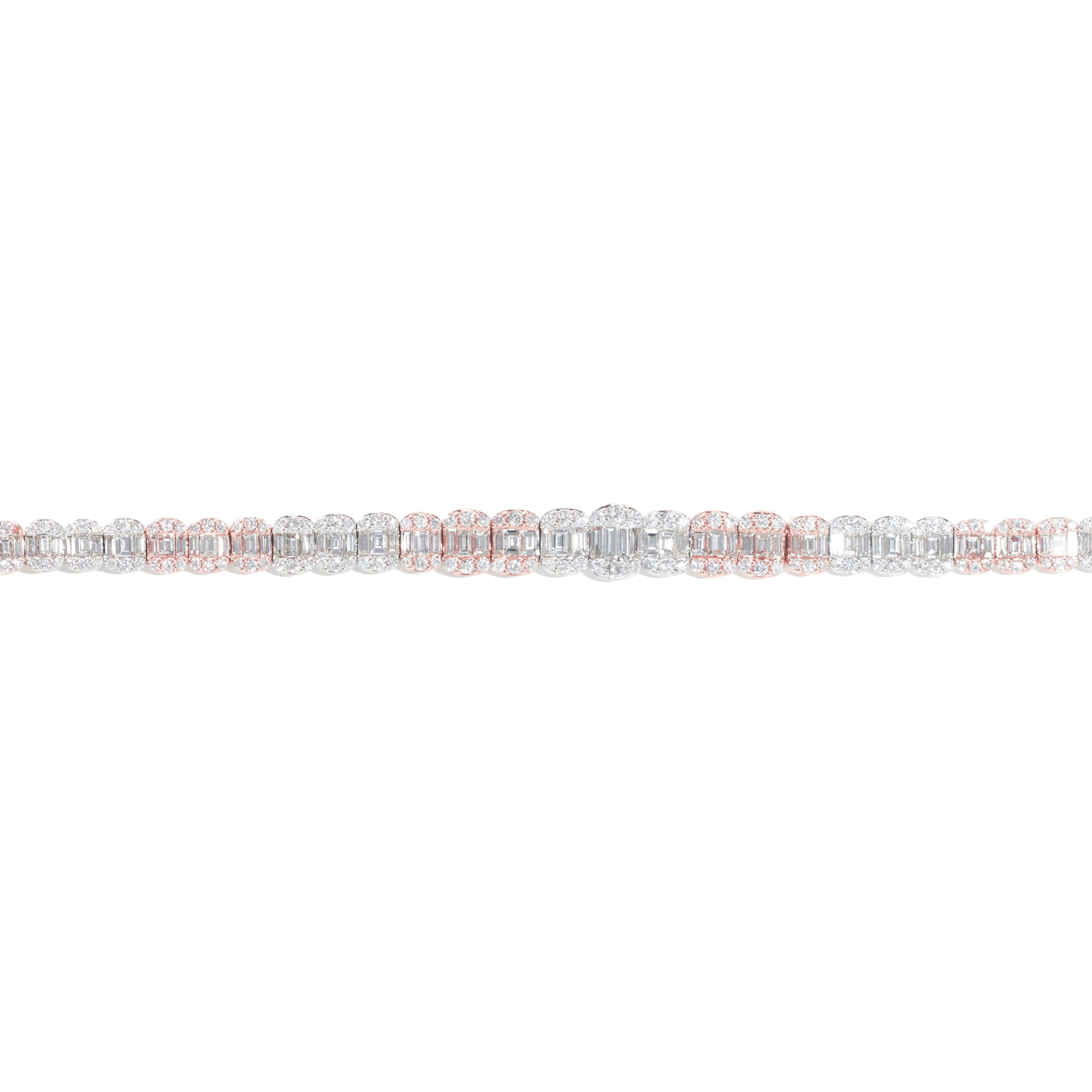 Bracelet With Diamonds And Baguettes
