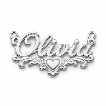 Example personalized 925 sterling silver name necklace in Olivia style, chain included