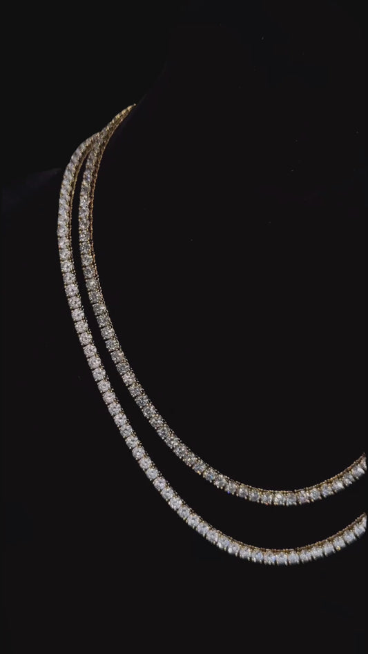 14k Gold & 18.75ct Diamond Tennis Necklace