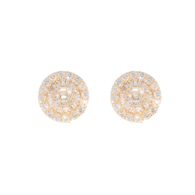 2.25 CTW Diamond & Baguette Earrings in 14K Rose Gold