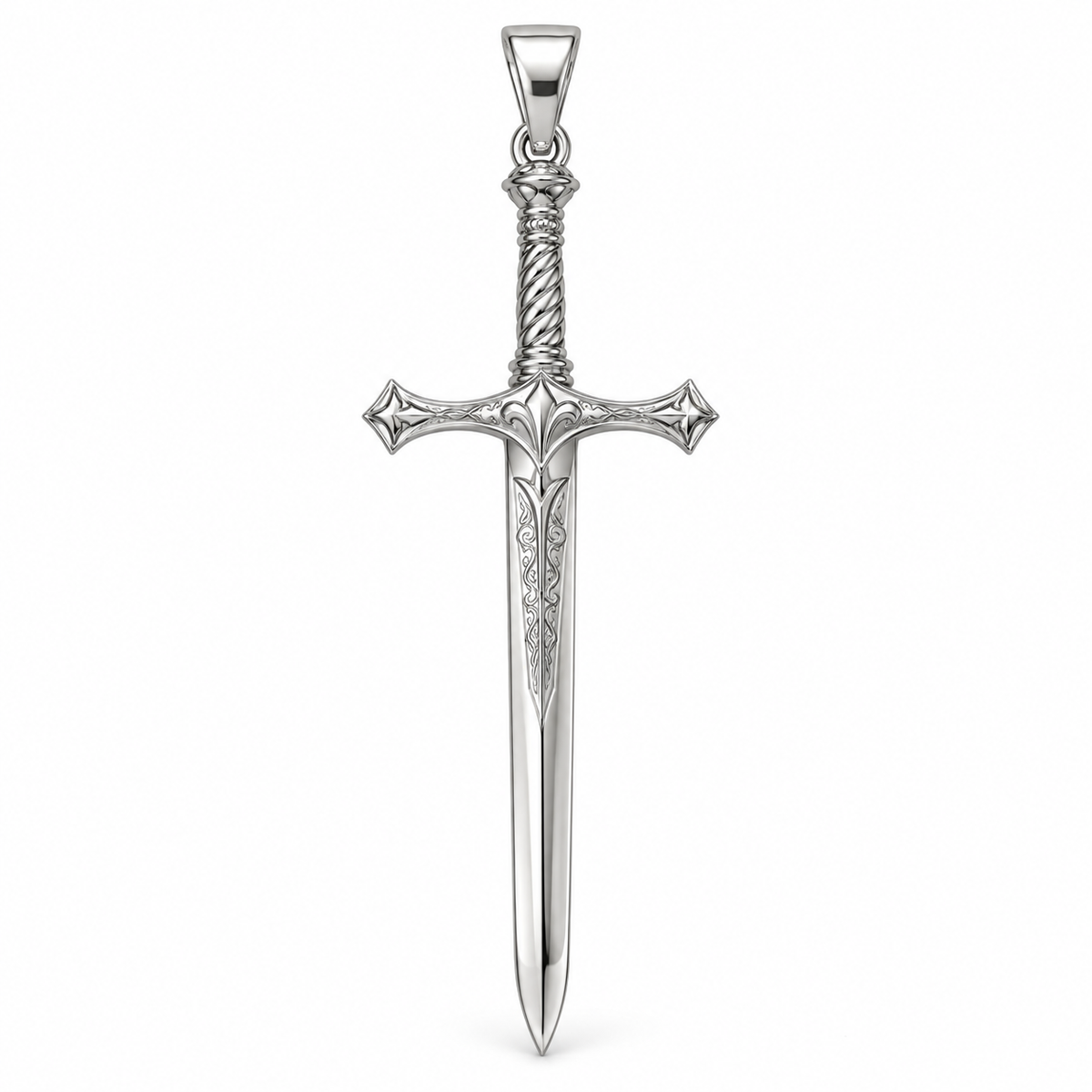 Royal knight broadsword solid gold pendant