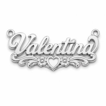 Example personalized 925 sterling silver name necklace in Valentina style, chain included