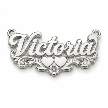 Example personalized 925 sterling silver name necklace in Victoria style, chain included