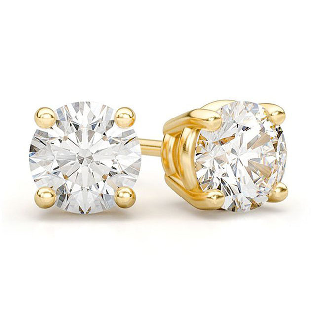 Diamond Stud Earrings in 14K Yellow Gold