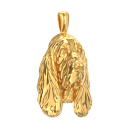 Basset Hound gold dog pendant — design render