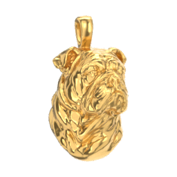 Bulldog gold dog pendant — design render