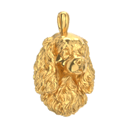 Cavalier King Charles Spaniel gold dog pendant — design render