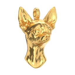 Chihuahua gold dog pendant — design render