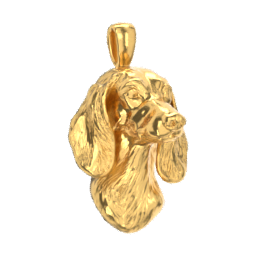 Dachshund gold dog pendant — design render