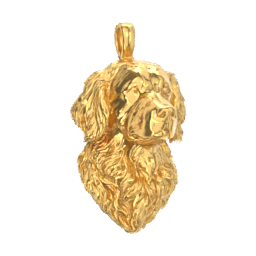 Golden Retriever gold dog pendant — design render