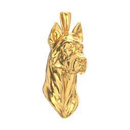 Great Dane gold dog pendant — design render