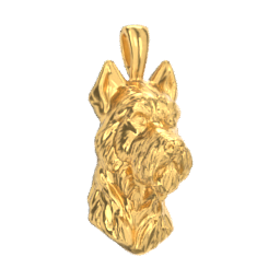 Miniature Schnauzer gold dog pendant — design render