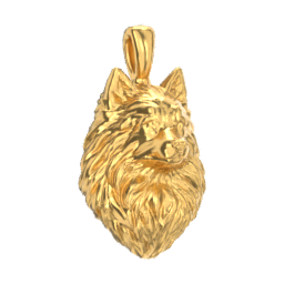 Pomeranian gold dog pendant — design render