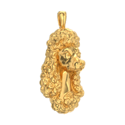 Poodle gold dog pendant — design render