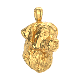 Rottweiler gold dog pendant — design render