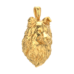 Shetland Sheepdog gold dog pendant — design render