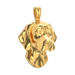 Vizsla gold dog pendant — design render