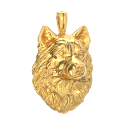 Australian Shepherd gold dog pendant — design render