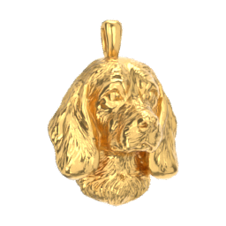 Beagle gold dog pendant — design render